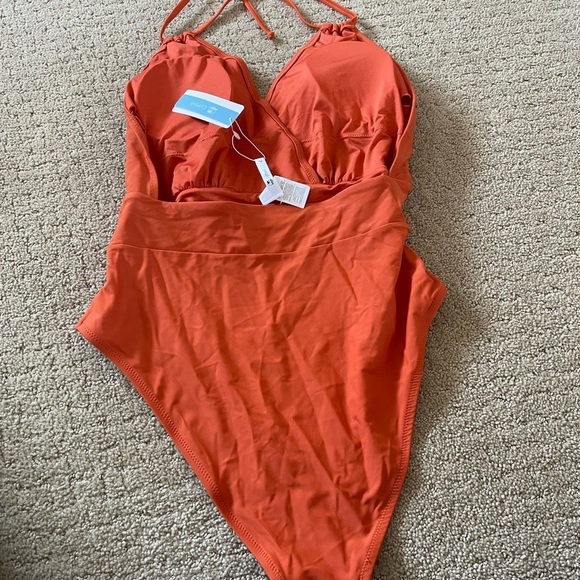 Cupshe Orange Halter Tie One-piece Swimsuit. #1 - Picture 9 of 13
